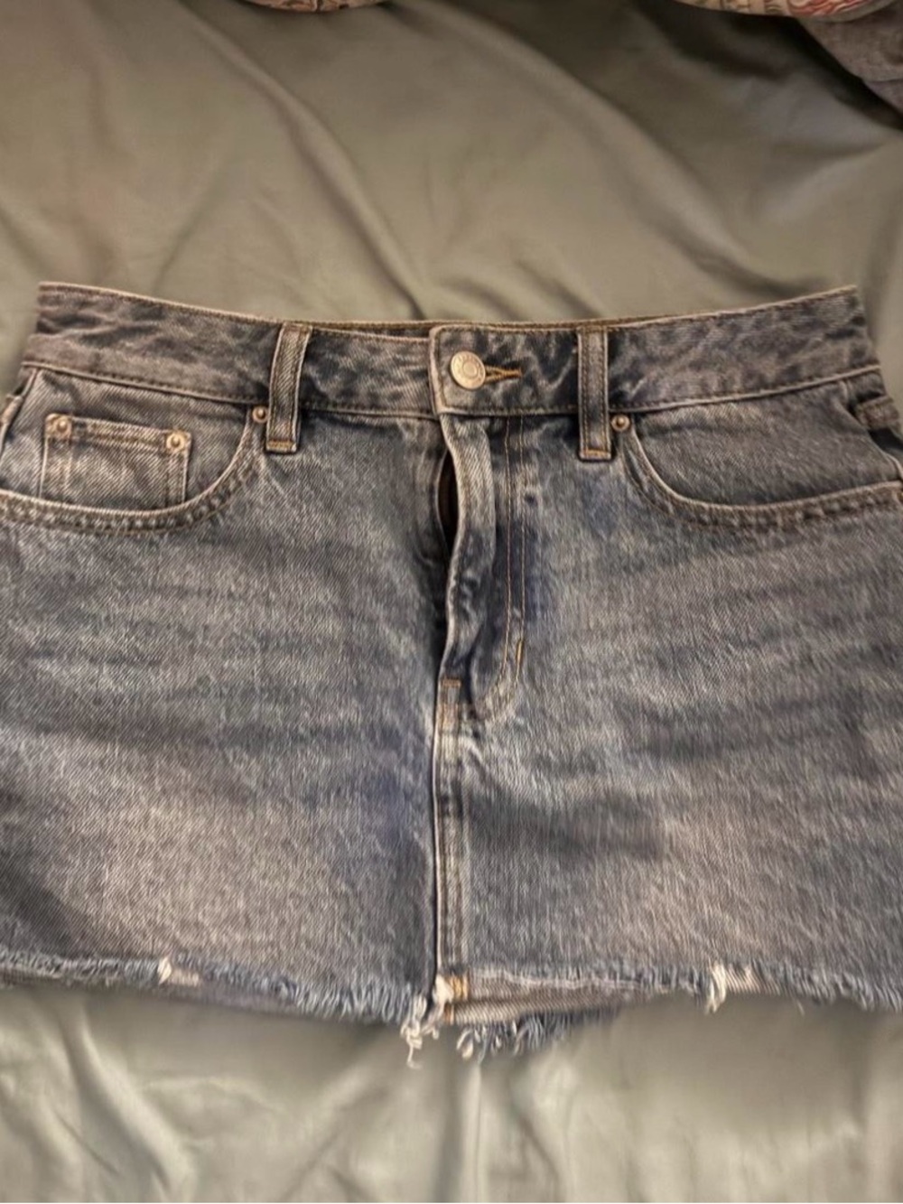 PacSun Blue Washed Denim Mini Skirt